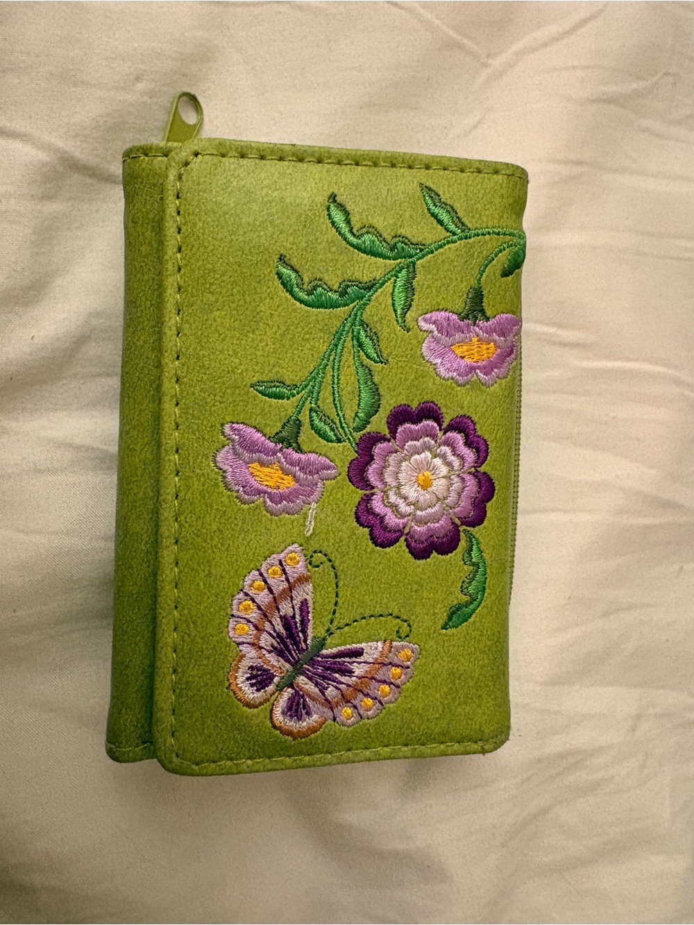 Hand embroidered wallet